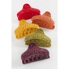 Oval Çiçek Renkli Mandal Toka 8 cm