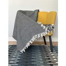 İlmeki %100 Geri Dönüştürülmüş Iplikten Üretilmiş Armürlü Yatak Örtüsü / Pike / Koltuk Örtüsü – Düğüm Saçaklı – 200X230 cm