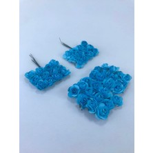 Canlı Turkuaz Renkli Kağıt Çiçek, 1 Paket, Parti ve Dekorasyon Malzemesi