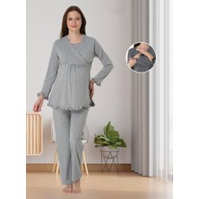 Dvina Effortt Lohusa Pijama Takımı Gri - 4042