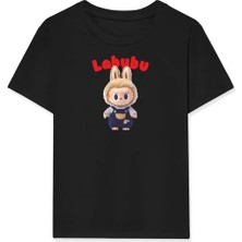 Kız Labubu Çocuk Baskılı T-Shirt - Beyaz