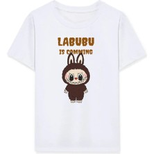 Kız Labubu Çocuk Baskılı T-Shirt - Beyaz