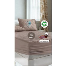 Sıvı Geçirmez Kapitoneli Tek Kişilik Yatak Alezi Açık Kahverengi 120X200