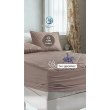 Sıvı Geçirmez Kapitoneli Tek Kişilik Yatak Alezi Açık Kahverengi 120X200