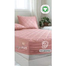 Sıvı Geçirmez Kapitoneli Yatak Alezi Pudra 120X200