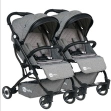 4 Baby Drone Twin Travel Sistem Bebek Arabası Siyah Gri