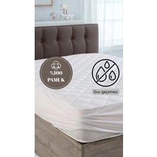 Sıvı Geçirmez Kapitoneli Tek Kişilik Yatak Alezi Beyaz 120X200