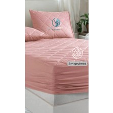 Sıvı Geçirmez Kapitoneli Çift Kişilik Yatak Alezi Pudra 140X190