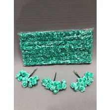 Teknotrust Su Yeşili Kağıt Gül Çiçek, 1 Paket, 144 Lü, Parti Malzemeleri