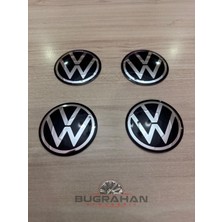 Alüminyum Metal Volkswagen Yeni Kasa Passat B8-B8.5 ve Golf Jant Göbeği Arma Yapıştırma Sticker 56MM