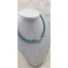 Happy Handmade -  Kristal Boncuklu Zirkon Taş Kelebek Figürlü Kolye Hediyelik Aksesuar Takı