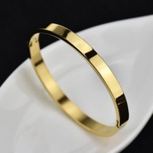 Düz Model Bileklik Gold Renk Kelepçe
