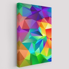 Renkli Geometrik Şekiller Soyut Çalışma Dekoratif Kanvas Tablo, Duvar Dekoru 5250