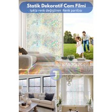Technojet Statik Buzlu Desenli Cam Kaplama Filmi Duşa Kabin Ofis Balkon Dekorasyon Folyo 60CMX100CM