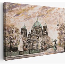 Yağlıboya Görünüm Sephora Katedrali Berlin Dekoratif Kanvas Tablo, Duvar Dekoru 3501