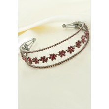 Çiçek Lüks Taşlı Gelin Tacı