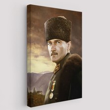Kalpağı ile Mustafa Kemal Atatürk Dekoratif Kanvas Tablo, Duvar Dekoru 6448