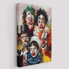 Üzgün Palyaçolar Dekoratif Kanvas Tablo, Duvar Dekoru 6421