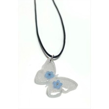 Unutma Beni Çiçeği Kelebek Epoksi Kolye