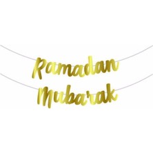 Teknotrust Altın Kaligrafi Ramazan Kutlama Banner, Şık ve Zarif Dekorasyon.