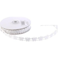 Teknotrust Beyaz Kelebekli Kurdela 2 Cm, 18 M, 1 Adet, Çok Renkli, Şık ve Zarif Detaylar