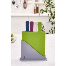 Gri 5 Parça Kesme Tahtası Seti, Dayanıklı ve Şık Mutfak Gereci