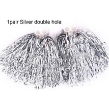 Çift Metalik Gümüş Ponpon, Gösteri ve 23 Nisan Temalı Renkli Ponpon Seti