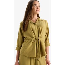 DeFacto Beli Lastikli Uzun Kollu Gömlek F4972AX25AU