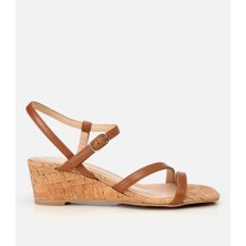 Hotiç Kadın Deri Taba Dolgu Topuklu Sandalet