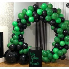 Teknotrust Yeşil Siyah 12 Inç Futbol Konsepti Balon Seti 30 Adet