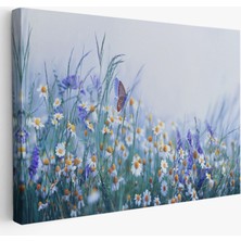 SONIKON LINE Papatyalar ve Kır Çiçekleri Dekoratif Kanvas Tablo, Duvar Dekoru 3653