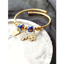 Ladybirdbujiteri Yonca Charm Detaylı Pandora Çelik Bileklik