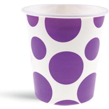 Teknotrust Lila Karışık Puantiyeli Karton Bardak 8'li, Renkli ve Şık Tasarım