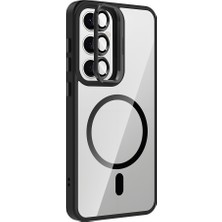 Galaxy S24 Kılıf Standlı ve Kamera Lens Hediyeli M-Safe Şarj Özellikli Etro Kapak