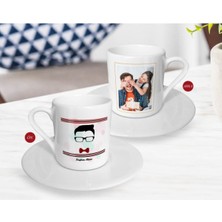 Kişiye Özel Renkli Babalar Günü Fotoğraflı Türk Kahvesi Fincanı
