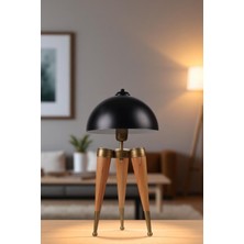 Stil Naturel Siyah Retro Başlıklı Masa Lambası