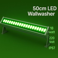 50CM 18W LED Wallwasher Yeşil | Dış Cephe, Minare, Bahçe Aydınlatma | Iç-Dış Kullanım IP65