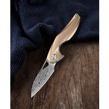 Bestech Knives The Retıculan BT1810J Titanyum Sap Damascus Çakı