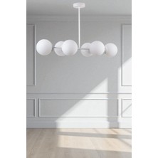 Yeni Favori 6 Lı Beyaz Camlı Avize