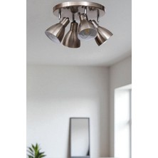 Otis 4 Lü Tepsili Mat Krom Plafonyer Avize