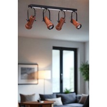 Pascal 4 Lü Sıralı Ceviz Plafonyer Avize