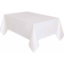 Teknotrust Beyaz 120X180 cm Tek Kullanımlık Düz Plastik Masa Örtüsü Doğum Günü Partisi