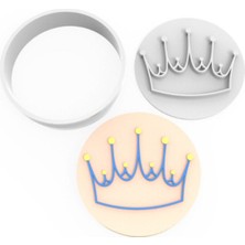 Teknotrust Beyaz Kral Tacı Kurabiye Kesici ve Damga Seti, Eğlenceli ve Şık Tasarım.