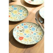 Tabak Evi Porselen Fiori Tuval Pasta Tabağı 20CM 4 Kişilik 4 Parça TVL4PTPRS1212