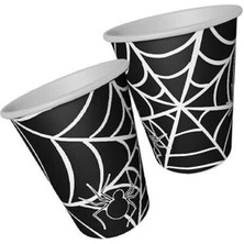 Teknotrust 8 Adet Siyah Örümcek Ağı Desenli Bardak Seti