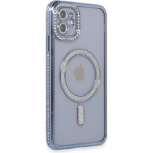 Emos Avm iPhone 11 Kılıf Joke Simli Magneticsafe Kılıf - Mavi