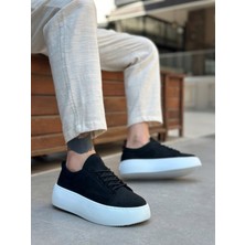 ET11 Bağcıklı Erkek Yüksek Taban Siyah Süet Spor Ayakkabı