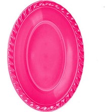 Teknotrust Fuşya Plastik Oval Kase 12X17 cm 8'li Set, Şık ve Kullanışlı Mutfak Aksesuarı