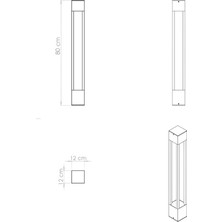 Orvia LED Bahçe Aydınlatması | 80 cm Dış Mekan Bollard Aydınlatması
