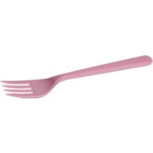 Teknotrust Pembe Plastik Çatal 25 Adet, Turuncu, Dayanıklı ve Kullanışlı Set